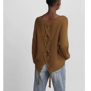 Express Woven Cropped Split Hem Sweater